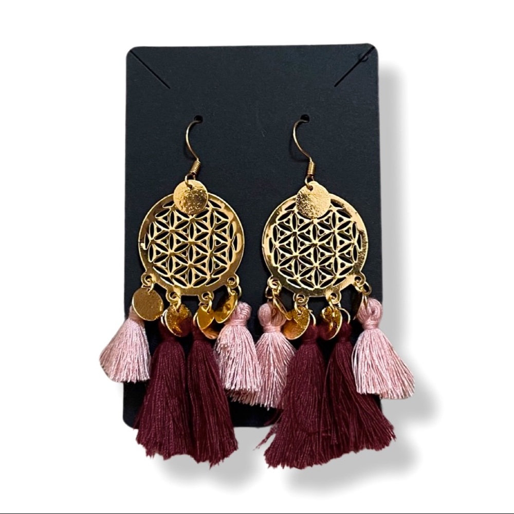 Boho Drop Dangle Tassel Statement Earrings